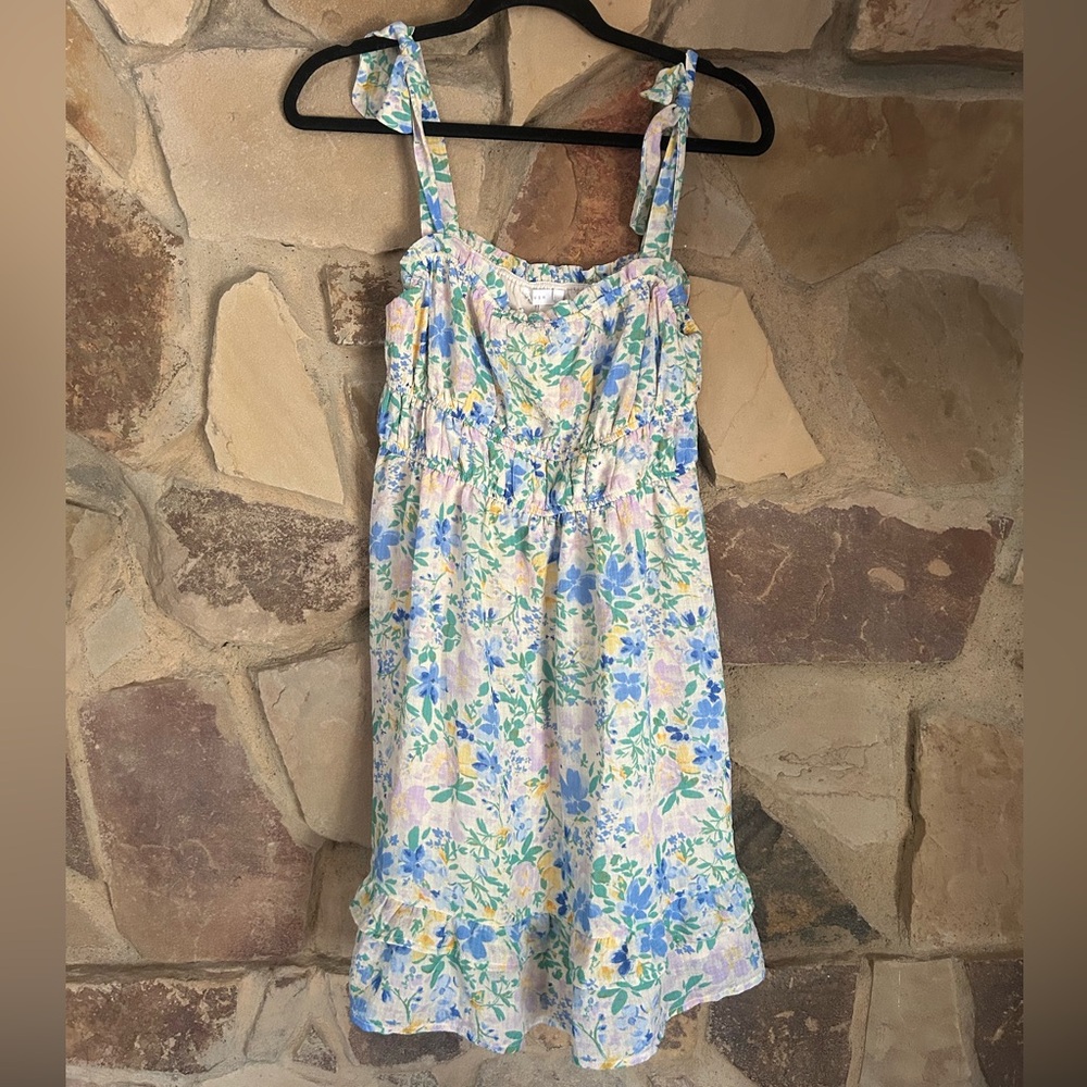 Blue Yellow Floral Lush Dress - Picture 2 of 7